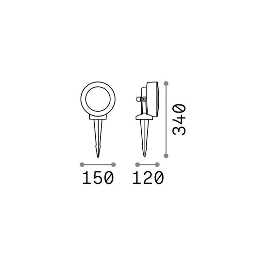 Ideal Lux LITIO GX53 Bodenleuchte 10W dimmbar Grau IP66 CCT einstellbare Lichtfarbe 145334