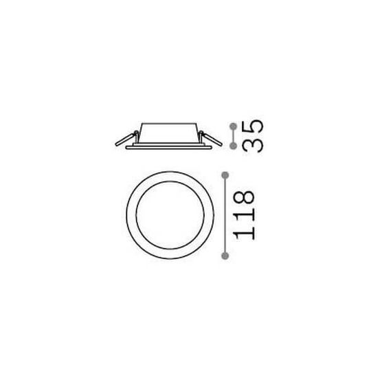 Ideal Lux GROOVE LED Einbauleuchte 10W ⌀118mm Weiss neutralweiss 147666