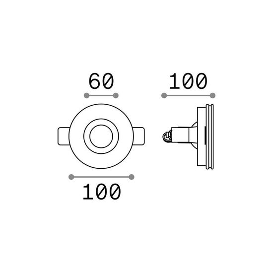 Ideal Lux SAMBA Einbauleuchte GU10 ⌀100mm dimmbar Weiss 150307