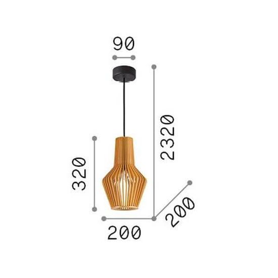 Ideal Lux CITRUS Pendelleuchte E27 ⌀200mm dimmbar Holz 159843