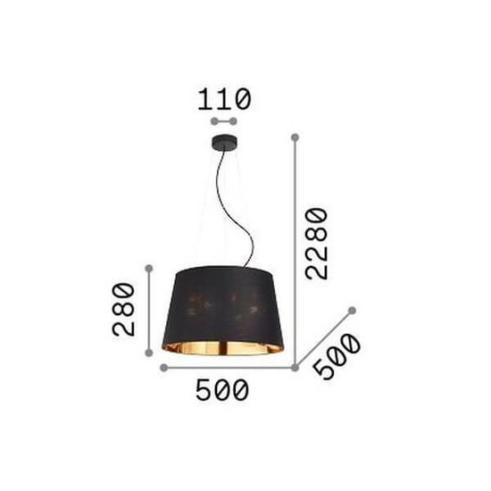 Ideal Lux NORDIK Pendelleuchte E27 4-fach ⌀500mm dimmbar Schwarz 161648