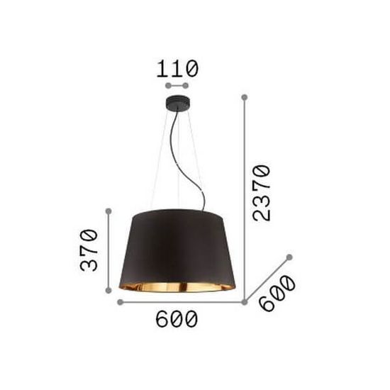 Ideal Lux NORDIK Pendelleuchte E27 6-fach ⌀600mm dimmbar Schwarz 161662