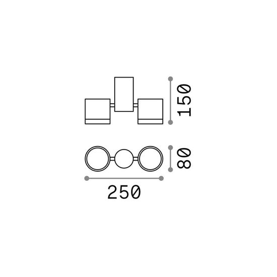 Ideal Lux SUNGLASSES LED Deckenleuchte 2x 2x14,5W Anthrazit IP44 neutralweiss 161846