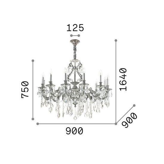 Ideal Lux GIOCONDA Pendelleuchte E14 12-fach ⌀900mm dimmbar Gold 164960