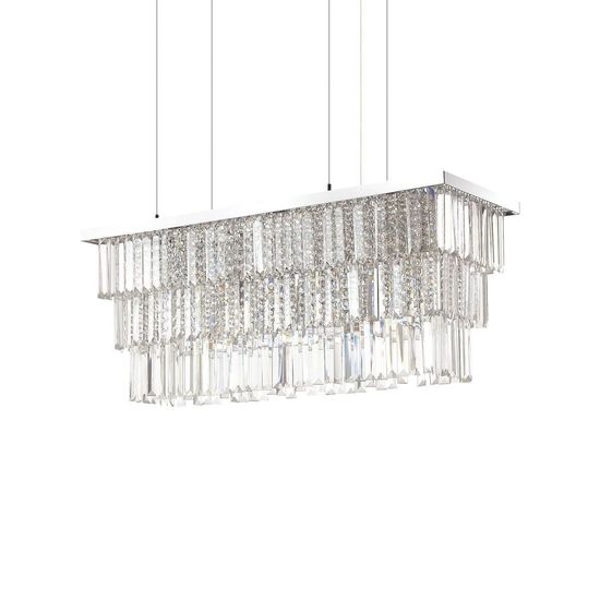 Ideal Lux MARTINEZ Pendelleuchte E14 6-fach dimmbar Chrom 166322