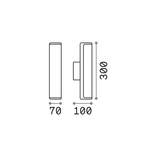 Ideal Lux ETERE LED Wandleuchte 9,5W Anthrazit IP44 neutralweiss 172408