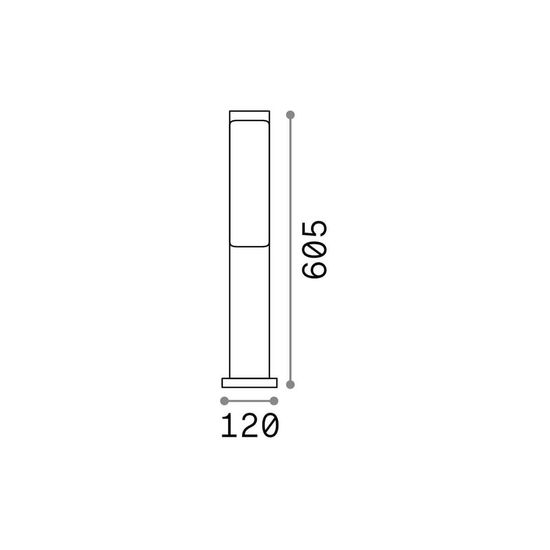 Ideal Lux ETERE LED Stehleuchte 9,5W ⌀120mm Anthrazit IP44 neutralweiss 172439