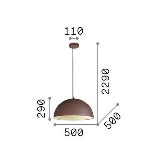 Ideal Lux FOLK Pendelleuchte E27 ⌀500mm dimmbar Rostfarben 174228