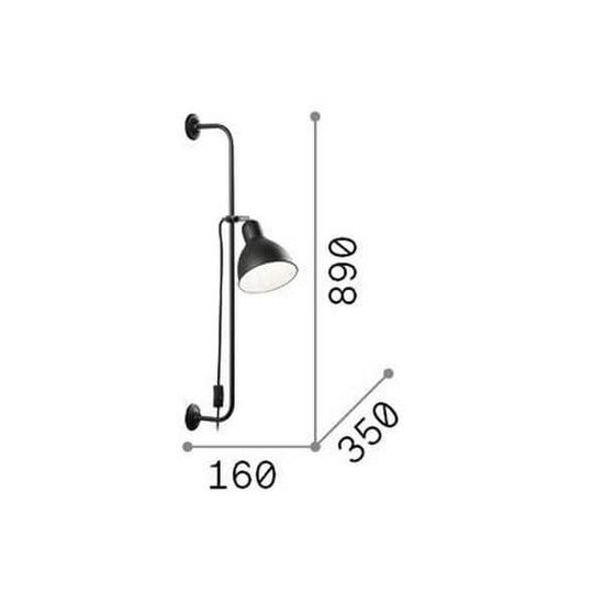 Ideal Lux SHOWER Wandleuchte E27 Schwarz 179643