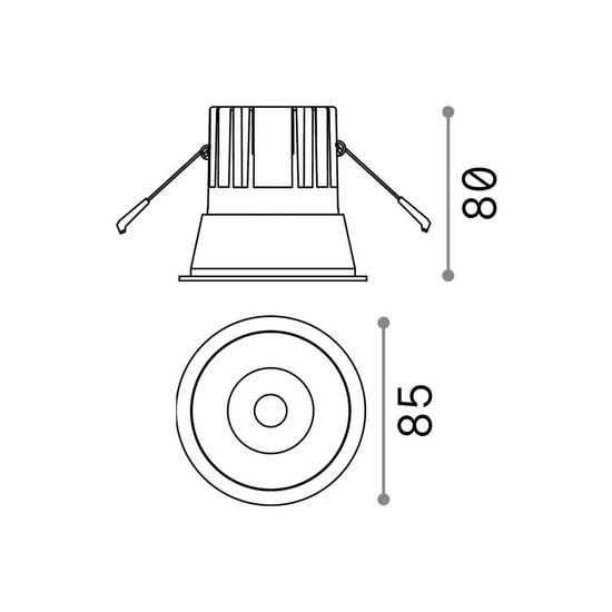 Ideal Lux GAME LED Einbauleuchte 11W ⌀85mm Silberweissweiss warmweiss 192284