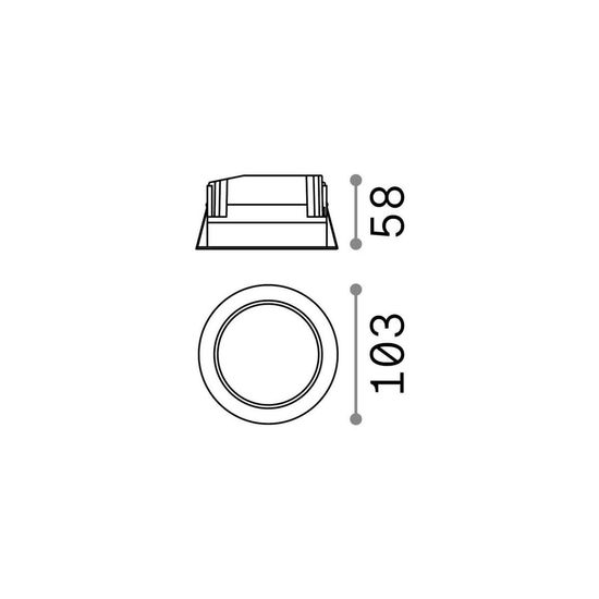 Ideal Lux BASIC LED Einbauleuchte 10W ⌀103mm Weiss neutralweiss 193359