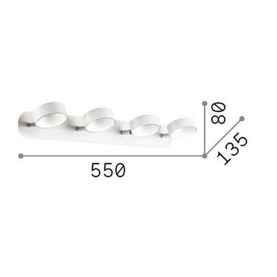 Ideal Lux OBY LED Deckenleuchte 4x 4x24W Weiss warmweiss 196718