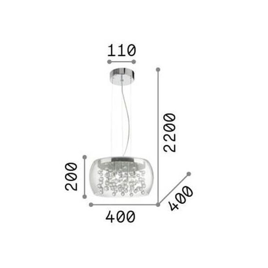 Ideal Lux AUDI-80 G9 Pendelleuchte 5x ⌀400mm dimmbar Rauchglas warmweiss 197661