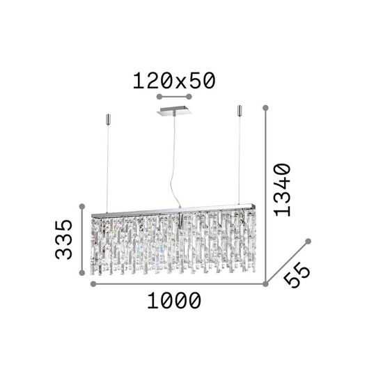 Ideal Lux ELISIR G9 Pendelleuchte 8x dimmbar Messing warmweiss 200071