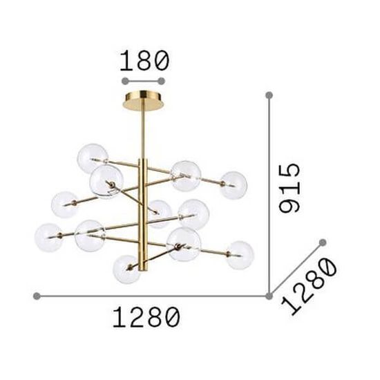 Ideal Lux EQUINOXE G4 Pendelleuchte 12x ⌀1281mm Chrom warmweiss 200118