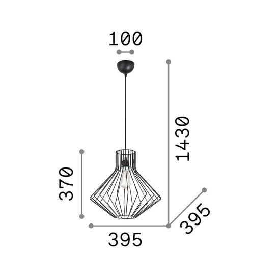 Ideal Lux AMPOLLA Pendelleuchte E27 ⌀395mm dimmbar Weiss 200903