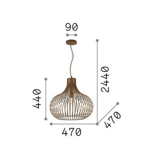 Ideal Lux ONION Pendelleuchte E27 ⌀470mm dimmbar Braun 205304