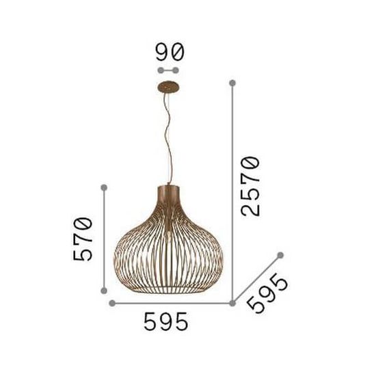 Ideal Lux ONION Pendelleuchte E27 ⌀595mm dimmbar Braun 205311