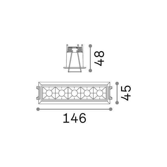 Ideal Lux LIKA LED Einbauleuchte 12W Weiss warmweiss 206219