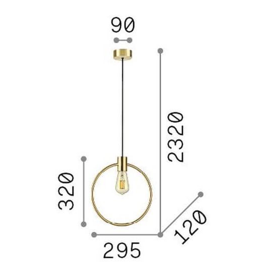 Ideal Lux ABC Pendelleuchte E27 dimmbar Messing 207841