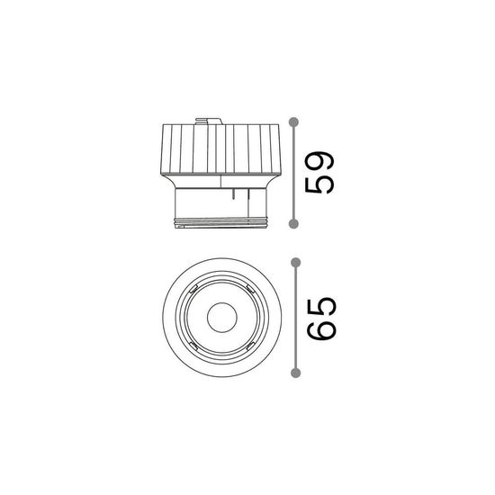 Ideal Lux DYNAMIC LED Einbauleuchte 10W ⌀65mm Schwarz warmweiss 208558