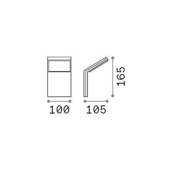 Ideal Lux STYLE LED Wandleuchte 9W Anthrazit IP54 neutralweiss 209845