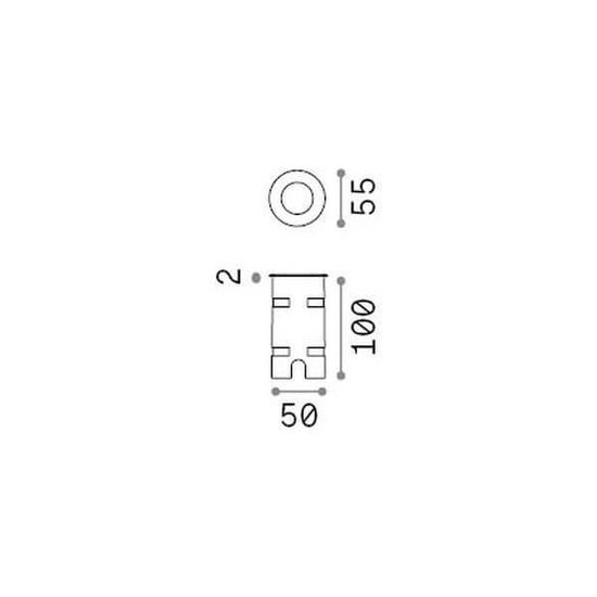 Ideal Lux ROCKET MINI LED Einbauleuchte 2W ⌀55mm Stahlfarben IP68 neutralweiss 212623