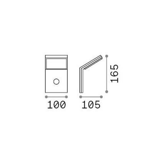 Ideal Lux STYLE LED Wandleuchte 9,5W Anthrazit IP54 neutralweiss 221519