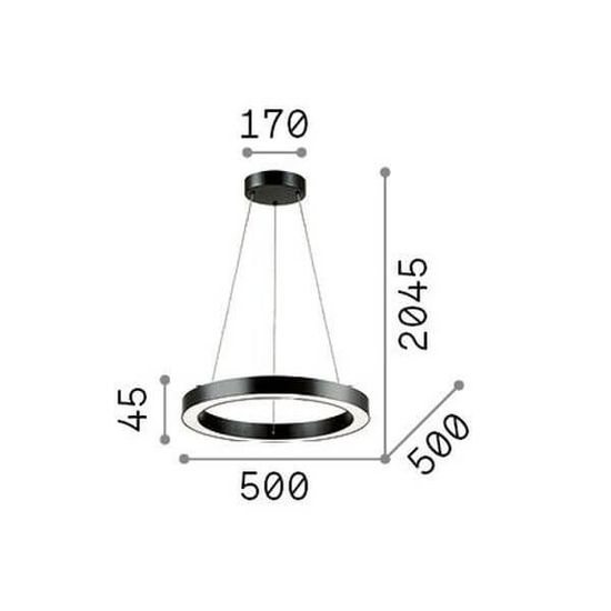 Ideal Lux ORACLE LED Pendelleuchte 28W ⌀500mm Schwarz warmweiss 222097