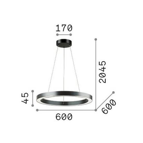 Ideal Lux ORACLE LED Pendelleuchte 33W ⌀600mm Schwarz warmweiss 222103