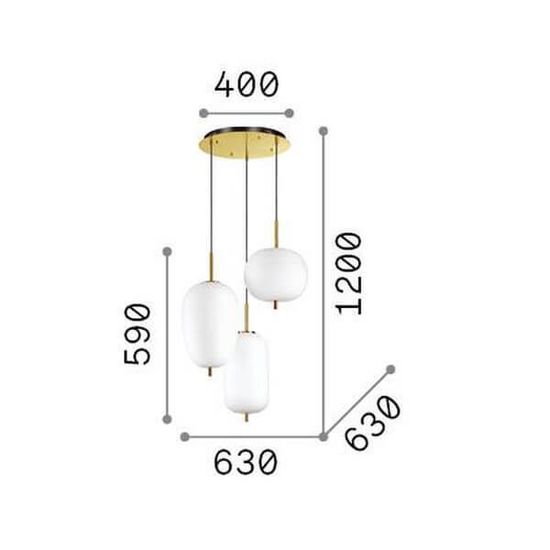 Ideal Lux UMILE LED Pendelleuchte 3x 3x60,2W ⌀630mm Weiss warmweiss 224541