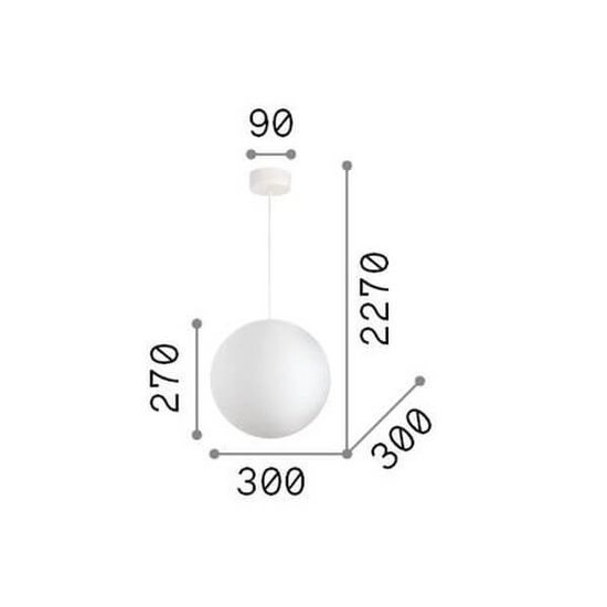 Ideal Lux CARTA Pendelleuchte E27 ⌀300mm dimmbar Weiss 226026