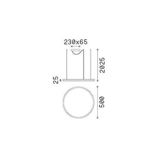 Ideal Lux ORACLE SLIM LED Pendelleuchte 32W ⌀500mm Weiss warmweiss 229461