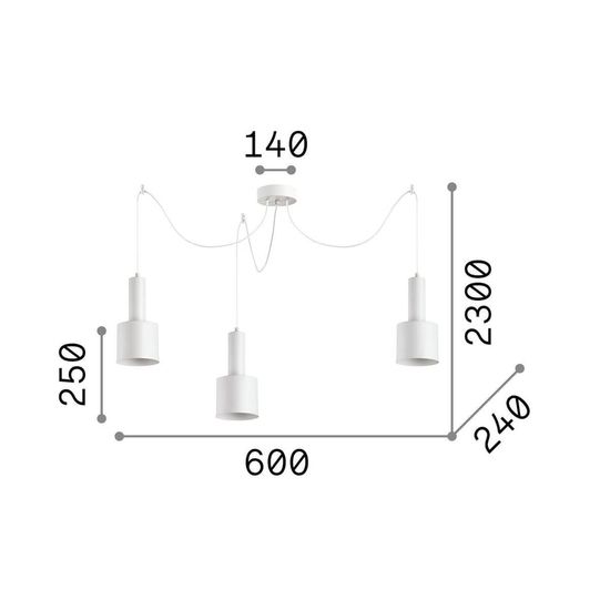 Ideal Lux HOLLY Pendelleuchte E27 3-fach dimmbar Schwarz 231594