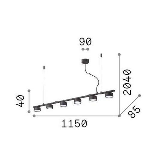 Ideal Lux MINOR GX53 Pendelleuchte 6x dimmbar Schwarz warmweiss 235486