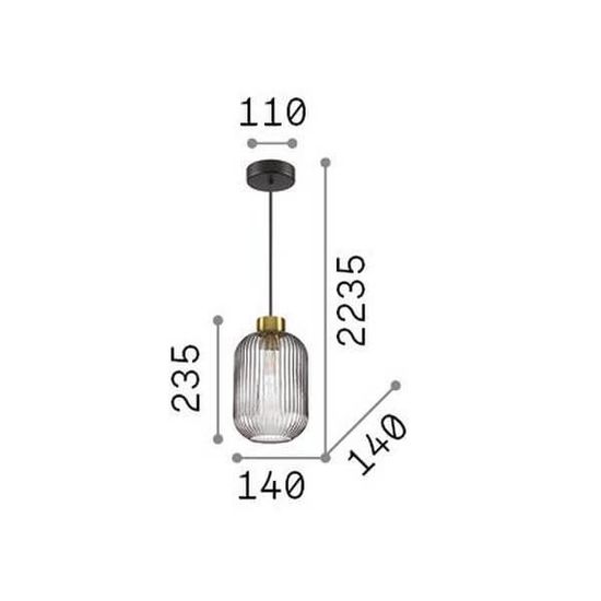 Ideal Lux MINT Pendelleuchte E27 ⌀140mm dimmbar Rauchglas 237442