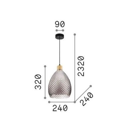 Ideal Lux BERGEN Pendelleuchte E27 ⌀240mm dimmbar Rauchglas 238746