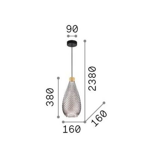 Ideal Lux BERGEN Pendelleuchte E27 ⌀160mm dimmbar Rauchglas 238838