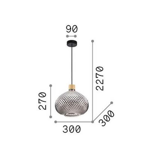 Ideal Lux BERGEN Pendelleuchte E27 ⌀300mm dimmbar Rauchglas 238920