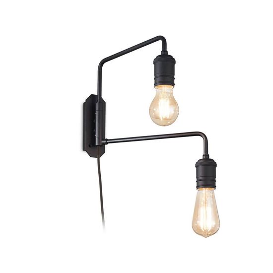 Ideal Lux TRIUMPH Wandleuchte E27 2-fach Schwarz 242385