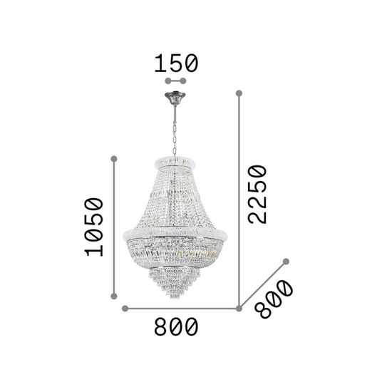 Ideal Lux DUBAI Pendelleuchte E14 24-fach ⌀800mm dimmbar Messing 243528