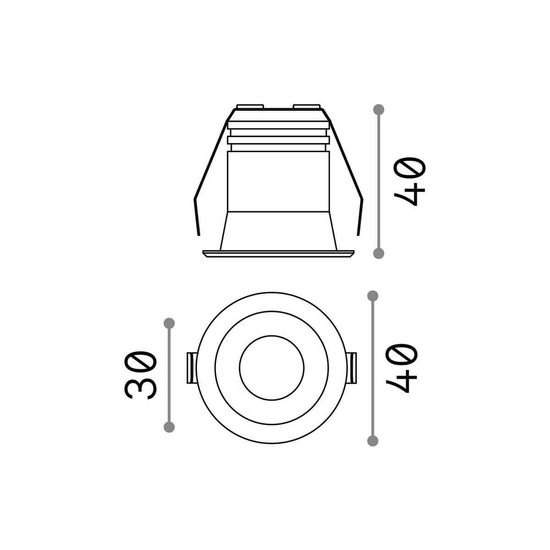 Ideal Lux VIRUS LED Einbauleuchte 3W ⌀40mm Schwarzgoldgold warmweiss 244853