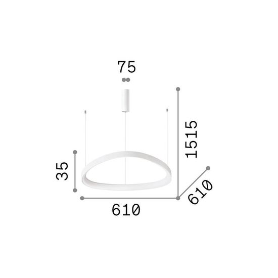 Ideal Lux GEMINI LED Pendelleuchte 48W Weiss warmweiss 247250