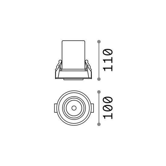 Ideal Lux NOVA LED Einbauleuchte 12W ⌀100mm Weiss warmweiss 248165