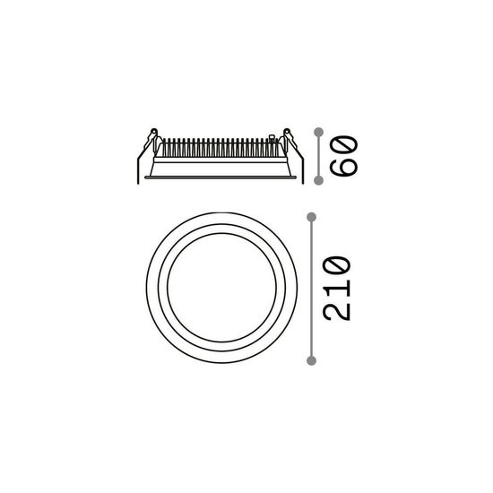 Ideal Lux DEEP LED Einbauleuchte 30W ⌀210mm Weiss warmweiss 248783