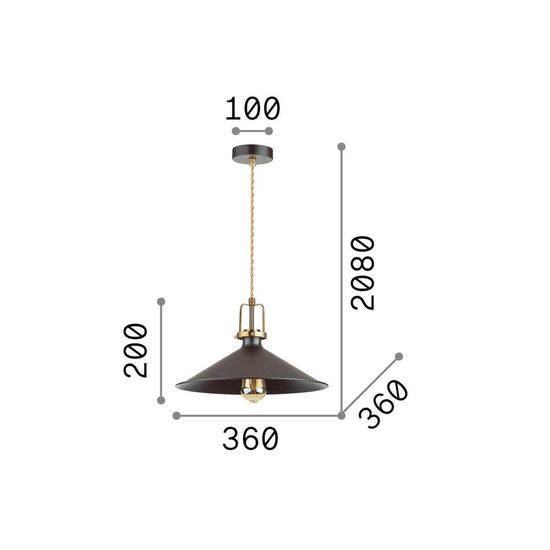 Ideal Lux ERIS Pendelleuchte E27 ⌀360mm dimmbar Schwarz 249087