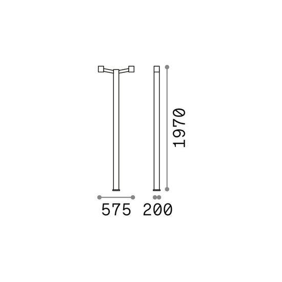 Ideal Lux CLIO Stehleuchte E27 2-fach dimmbar Anthrazit IP44 249490