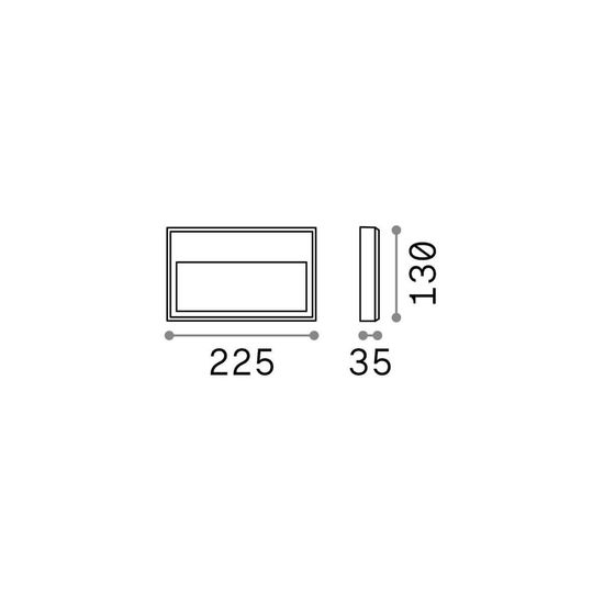 Ideal Lux FEBE LED Wandleuchte 6W Anthrazit IP65 warmweiss 250854