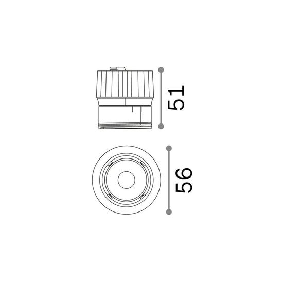 Ideal Lux DYNAMIC LED Einbauleuchte 9W ⌀56mm Schwarz warmweiss 252971