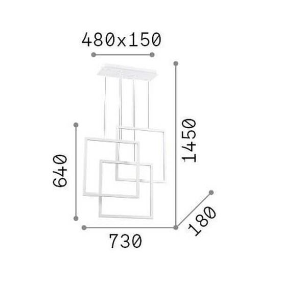 Ideal Lux FRAME LED Pendelleuchte 80W Weiss warmweiss 253596